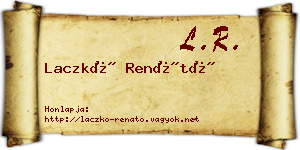 Laczkó Renátó névjegykártya